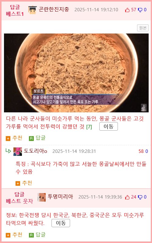 중세 동아시아 군대의 비상식량2