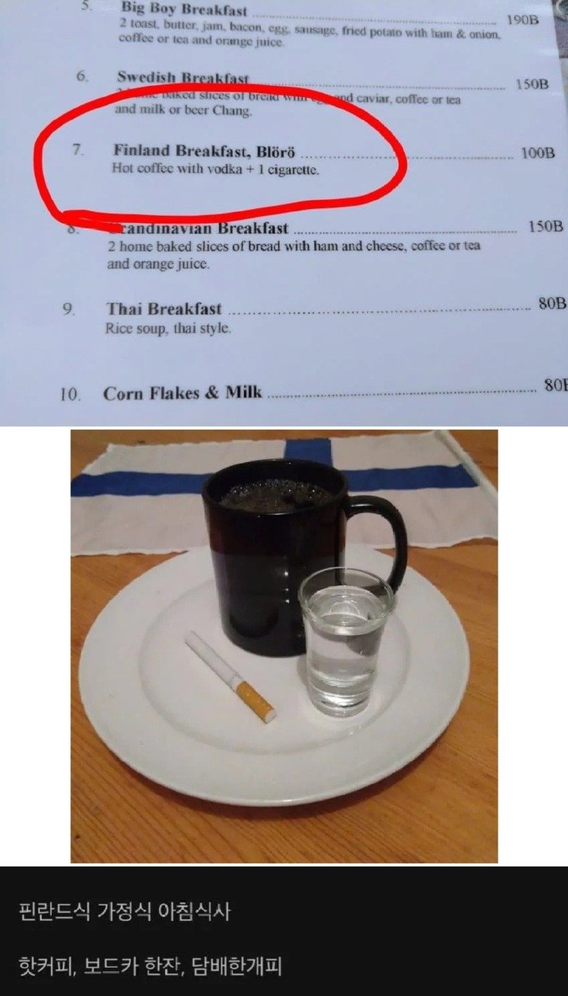 핀란드식 아침식사 정식1