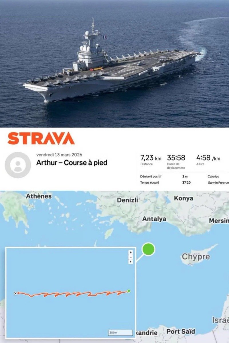 뜻밖에 위치가 노출된 프랑스 항공모함.gif2