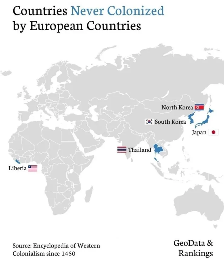 한번도 유럽의 식민지배를 받지 않은 나라들1