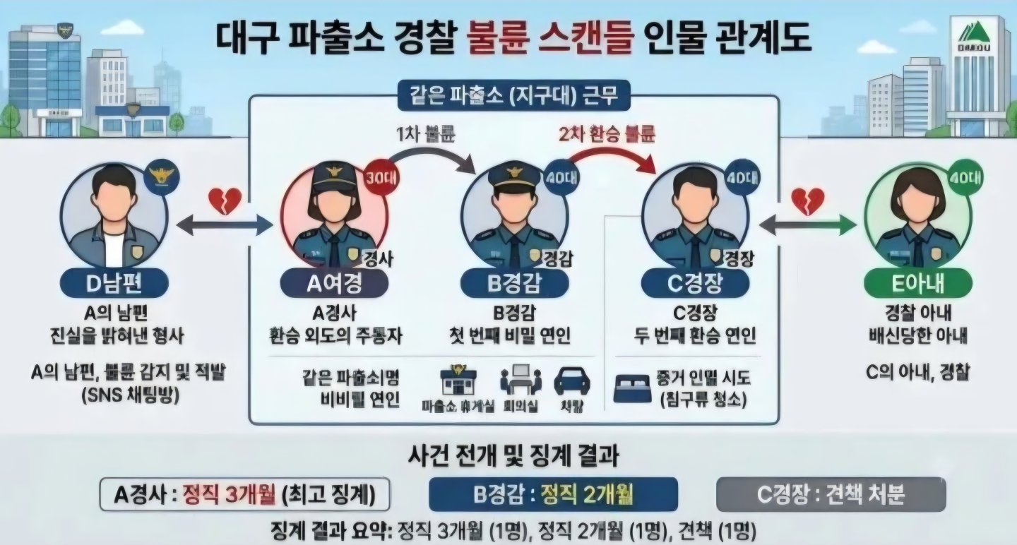 대구 파출소 불륜 인물 관계도1