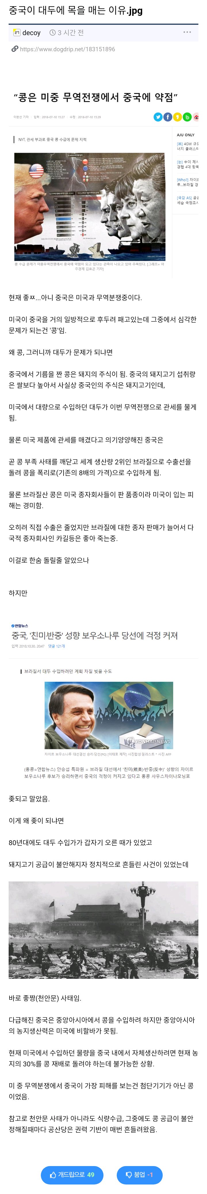 중국이 대두에 목숨거는 이유1