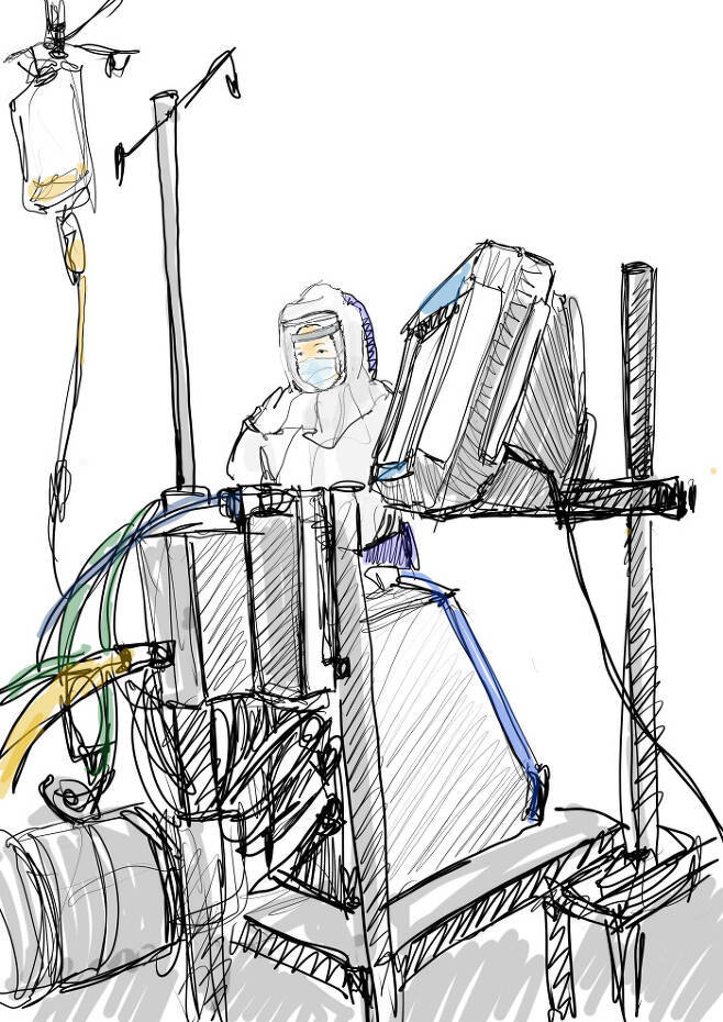 음압병상 간호사가 그린 그림일기.gisa4